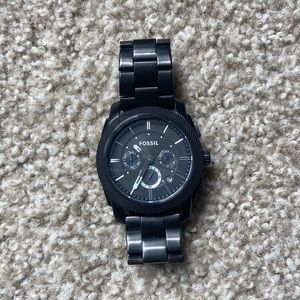 Mens Black Fossil Watch